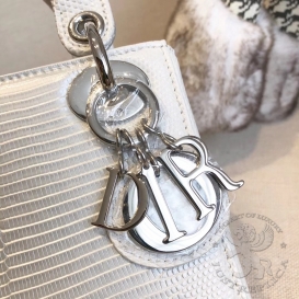 Dior Lady Dior 17cm Lizard White