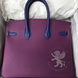 Hermes Birkin Togo 25cm Anemone P9 Bleu Electrique 7T