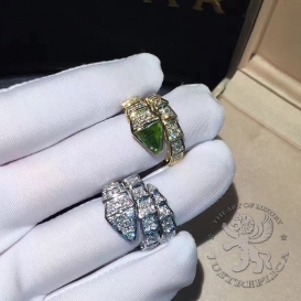 Bulgari Ring Serpenti one-coil Diamonds Peridot