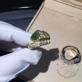 Bulgari Ring Serpenti one-coil Diamonds Peridot
