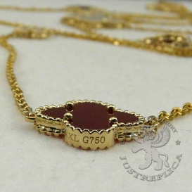Van Cleef & Arpels Necklace Alhambra Mother-Of-Pearl Carnelian Onyx 16 motifs