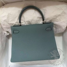 Hermes Kelly Togo 28cm J7 Bleu Lin