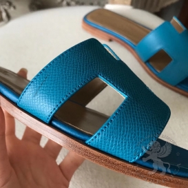 Hermes Slippers Epsom Turquoise