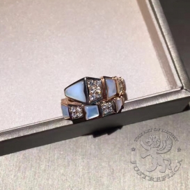 Bulgari Ring Serpenti one-coil MOP and Diamonds