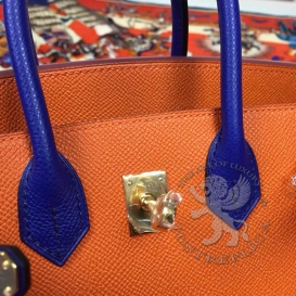 Hermes Birkin Epsom 30cm Bi-color Orange-Blue