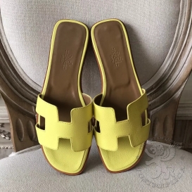 Hermes Slippers Epsom Yellow