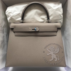Hermes Kelly Epsom 28cm Gris Paris 8M
