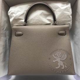 Hermes Kelly Epsom 28cm Gris Paris 8M