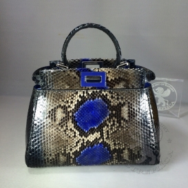 Fendi Peekaboo Python 23cm Blue