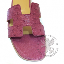 Hermes Slippers Ostrich