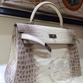 Hermes Kelly Crocodile 32cm Himalaya