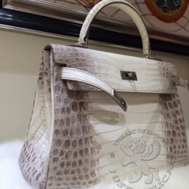 Hermes Kelly Crocodile 32cm Himalaya