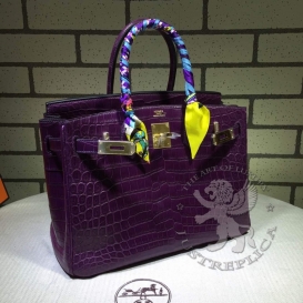 Hermes Birkin Crocodile Matt Niloticus 30cm Violet