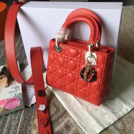 Lady Dior 20cm Red