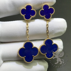 Van Cleef Arpels Earrings Magic Alhambra Lapis 2 motifs