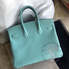 Hermes Birkin Togo 25cm Bleu Atoll 3P