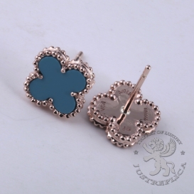 Van Cleef Arpels Earstuds Sweet Alhambra Turquoise