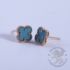 Van Cleef Arpels Earstuds Sweet Alhambra Turquoise