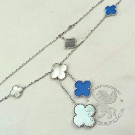 Van Cleef & Arpels Necklace Magic Alhambra Mother-Of-Pearl Turquoise Onyx 6 motifs