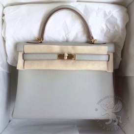 Hermes Kelly Togo 28cm 80 Pearl Grey