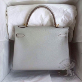 Hermes Kelly Togo 28cm 80 Pearl Grey