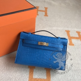 Hermes Kelly Pochette 22cm Crocodile MISC