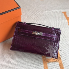Hermes Kelly Pochette 22cm Crocodile MISC