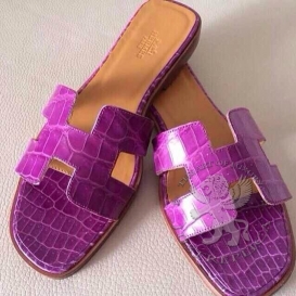 Hermes Slippers Crocodile