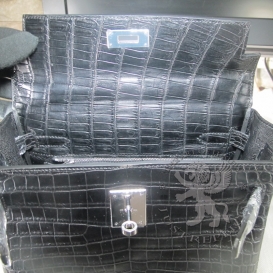Hermes Kelly Crocodile Matte Porosus 28сm Retourne Black