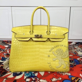 Hermes Birkin Crocodile Matte Niloticus 35cm Lime
