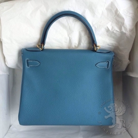 Hermes Kelly Togo 28cm 73 Blue Jean