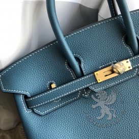 Hermes Birkin Togo 25cm Bleu Jean 75