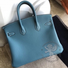 Hermes Birkin Togo 25cm Bleu Jean 75