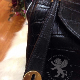 Hermes Lindy Crocodile Matte 30cm Black