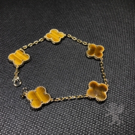 Van Cleef Arpels Bracelet Vintage Alhambra 5 motifs Tiger Eye