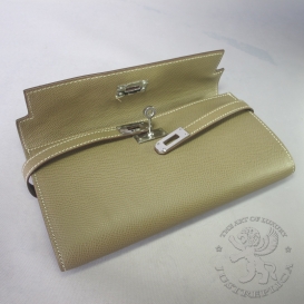 Hermes Kelly Long Wallet Epsom Etoupe
