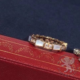 Bulgari Ring Serpenti Viper band MOP 14D slim