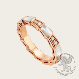 Bulgari Ring Serpenti Viper band MOP 14D slim