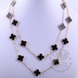 Van Cleef & Arpels Necklace Alhambra Onyx 20 motifs