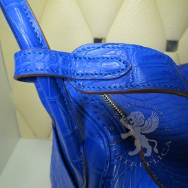 Hermes Lindy Crocodile Matte 30cm Blue Electric