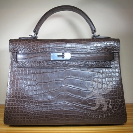 Hermes Kelly Crocodile Matte Niloticus 32cm Retourne Havana