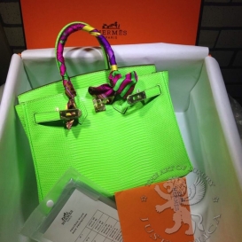 Hermes Birkin Lizard 25cm Green