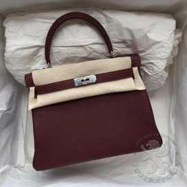 Hermes Kelly Togo 28cm 57 Bordeaux