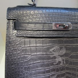 Hermes Kelly Crocodile Matte Niloticus 32cm Sellier So Black