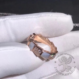 Bulgari Ring Serpenti Viper band MOP 36D