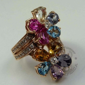 Bulgari Ring Contraire Flower Sapphire