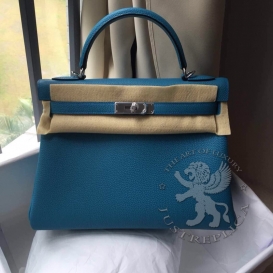 Hermes Kelly Togo 32cm Turquoise