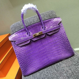 Hermes Birkin Crocodile Shiny Porosus 35cm Violet