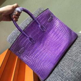 Hermes Birkin Crocodile Shiny Porosus 35cm Violet