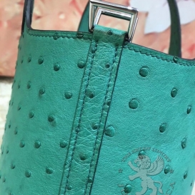 Hermes Picotin 18cm Ostrich Malachite